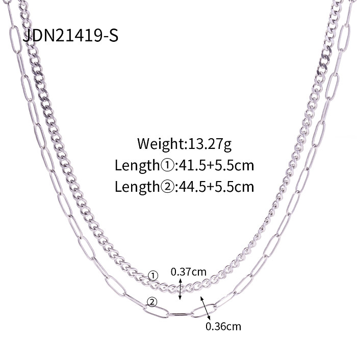 Simple Style Geometric Stainless Steel  Plating Layered Necklaces 1 Piece