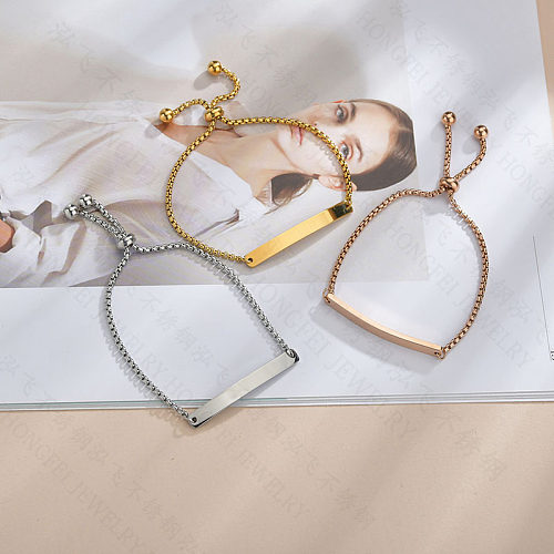 Moda personalizada boutique simples brilhante ID pulseira letras joias por atacado