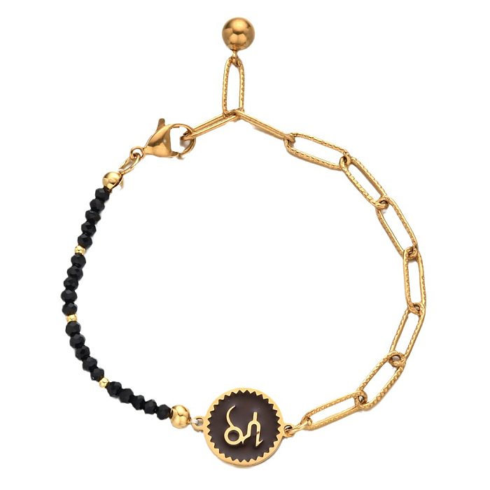 Bracelets plaqués de perles en pierre naturelle en acier inoxydable Constellation Streetwear