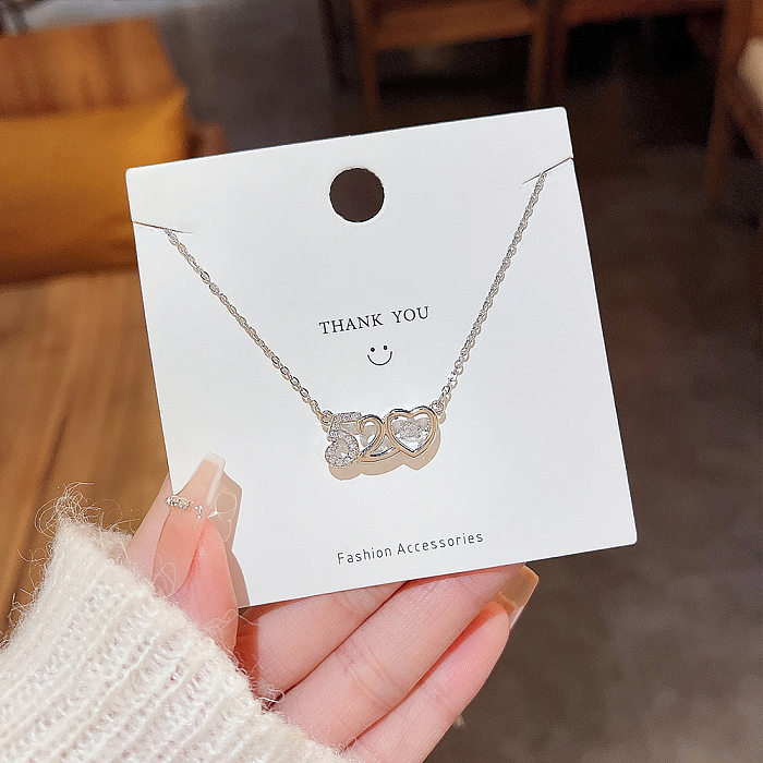 Sweet Animal Stainless Steel Artificial Diamond Pendant Necklace In Bulk