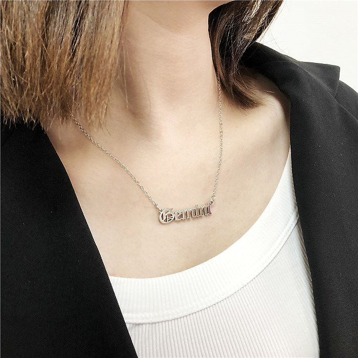 Simple Style Streetwear Geometric Constellation Stainless Steel  Plating Inlay Zircon 18K Gold Plated Pendant Necklace