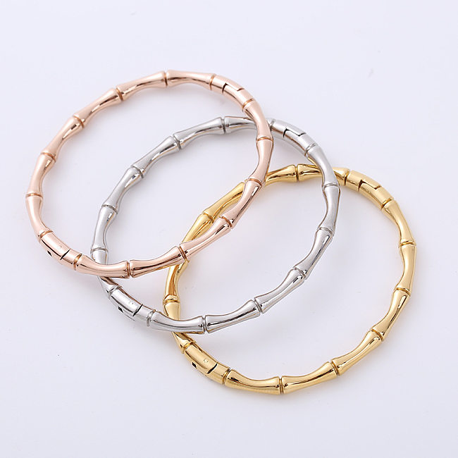 Fashion Solid Color Stainless Steel Plating Bangle 1 Piece