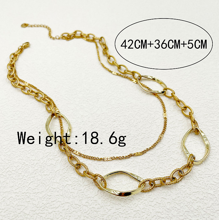 Modern Style Simple Style Classic Style Geometric Stainless Steel  Polishing Plating Gold Plated Layered Necklaces