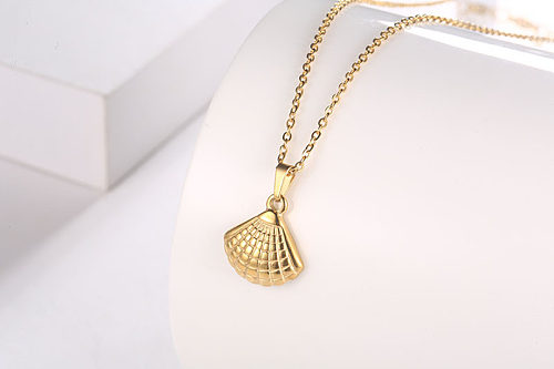 Simple Style Shell Stainless Steel Necklace In Bulk