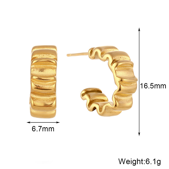 1 Pair Fashion C Shape Stainless Steel  Plating Ear Studs