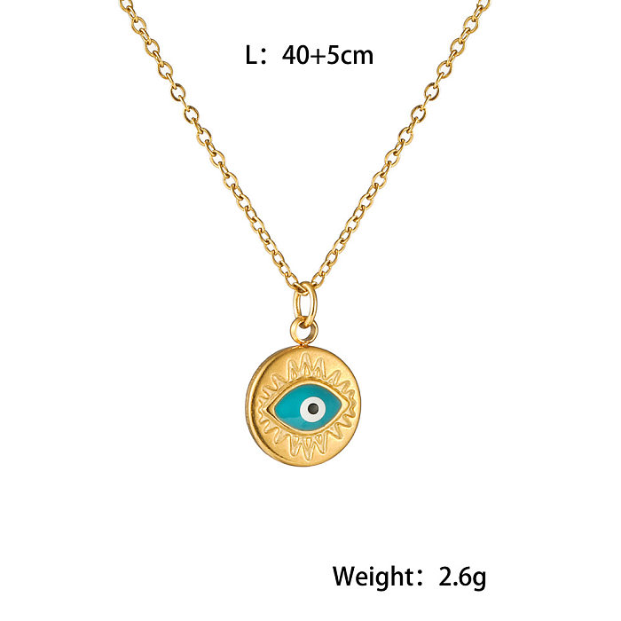 Casual Streetwear Devil'S Eye Stainless Steel  Stainless Steel Plating Pendant Necklace