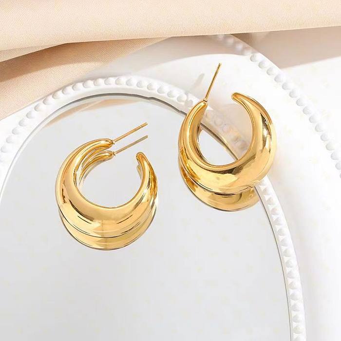 1 Pair Simple Style Solid Color Plating Stainless Steel  24K Gold Plated Ear Studs