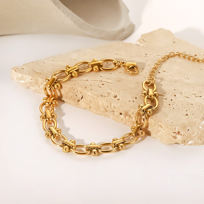 Fashion Solid Color Stainless Steel Bracelets Gold Plated Stainless Steel Bracelets