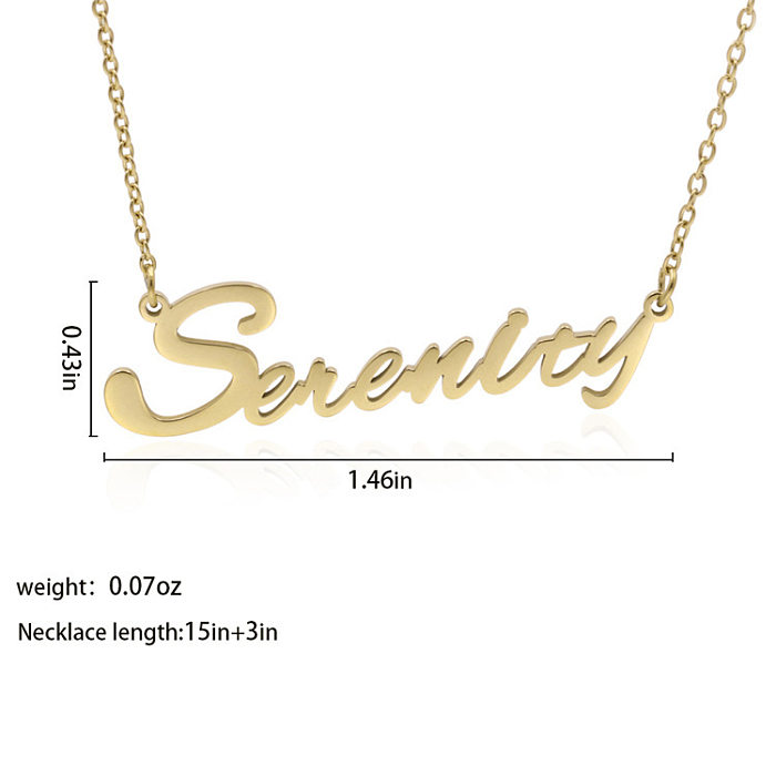 Fashion English Name Pendant Stainless Steel  Clavicle Chain Necklace