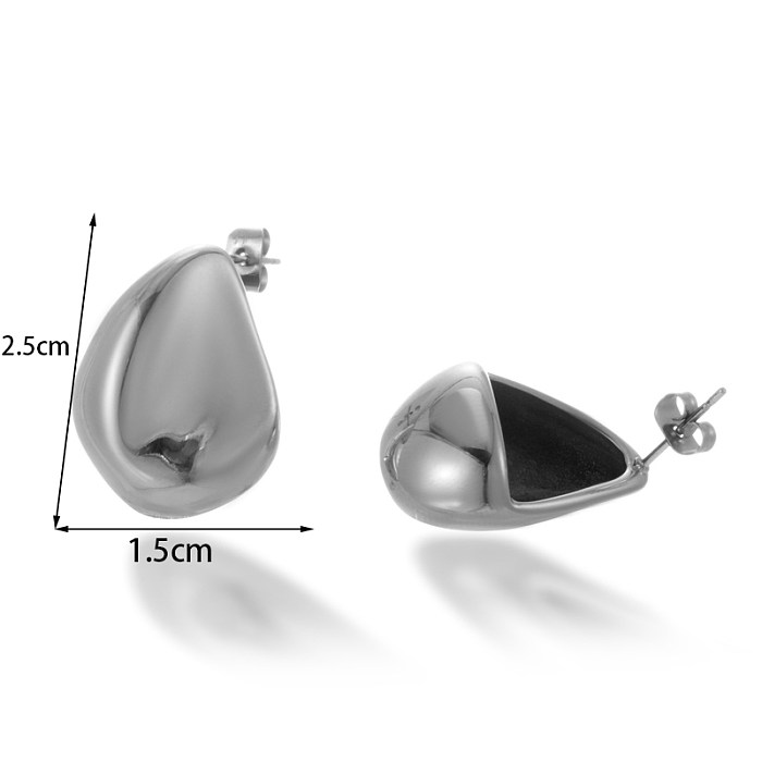 Boucles d'oreilles en acier inoxydable plaqué or 1 carats, 18 paire de gouttelettes d'eau irrégulières de Style Simple