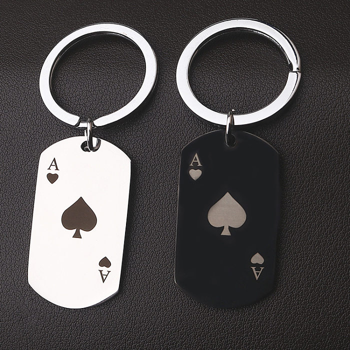 Collier avec pendentif plaqué acier inoxydable, Poker à la mode, 1 pièce