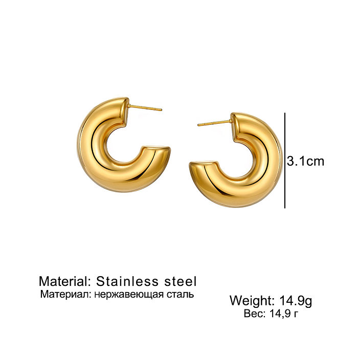 1 par de pendientes de acero inoxidable con revestimiento geométrico Retro para mujer