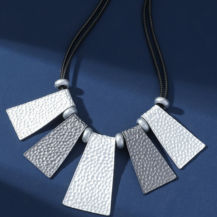 Exaggerated Rectangle Stainless Steel  Pendant Necklace