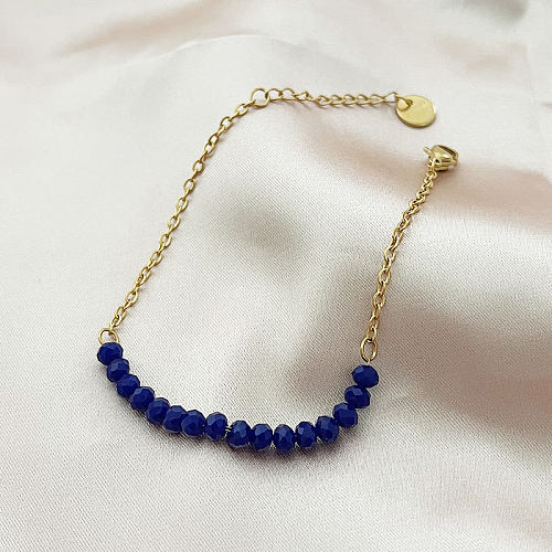 Bracelets de perles irrégulières carrées en acier inoxydable de style simple