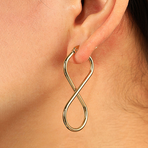 1 paire de clous d'oreilles plaqués en acier inoxydable avec chiffres décontractés