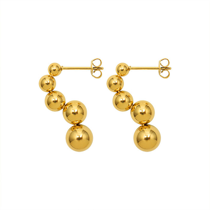 Simple Special-shaped Small Steel Ball Stainless Steel Earrings
