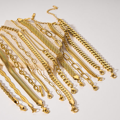Vergoldete Armbänder im modernen Stil mit geometrischer Edelstahlbeschichtung