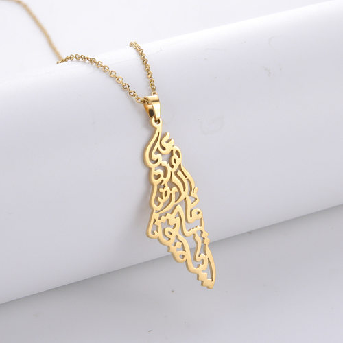 Elegant Map Stainless Steel  Plating Necklace