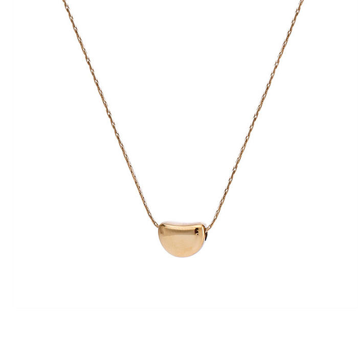 Simple Style Pea Stainless Steel Plating 18K Gold Plated Necklace