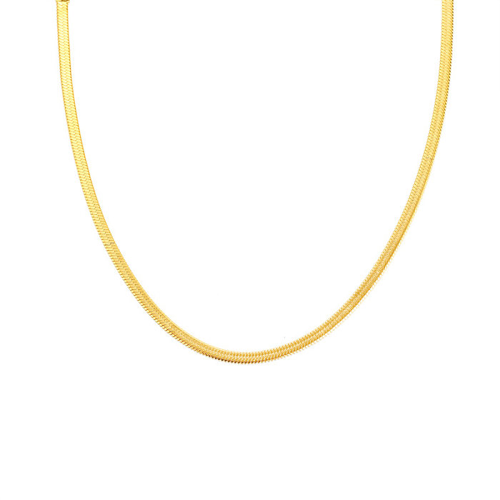 INS Style Retro Simple Style Solid Color Stainless Steel  Plating 18K Gold Plated Necklace