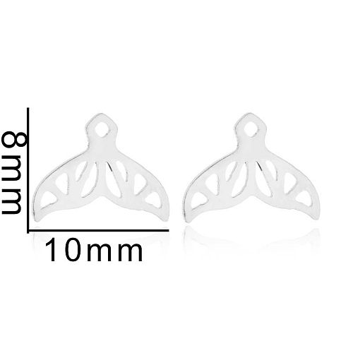1 Paar süße Fischschwanz-Ohrstecker aus 18 Karat vergoldetem Edelstahl mit Polierbeschichtung