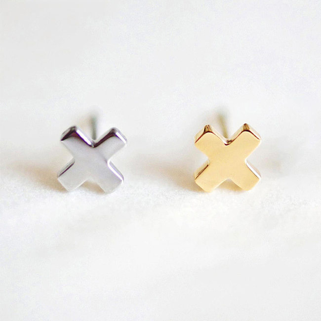 Stainless Steel  Fashion Earrings Korean Cross Earrings Simple Earrings Wholesale jewelry
