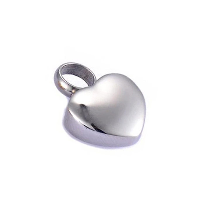 Simple Style Heart Shape Stainless Steel  Polishing Pendant Necklace