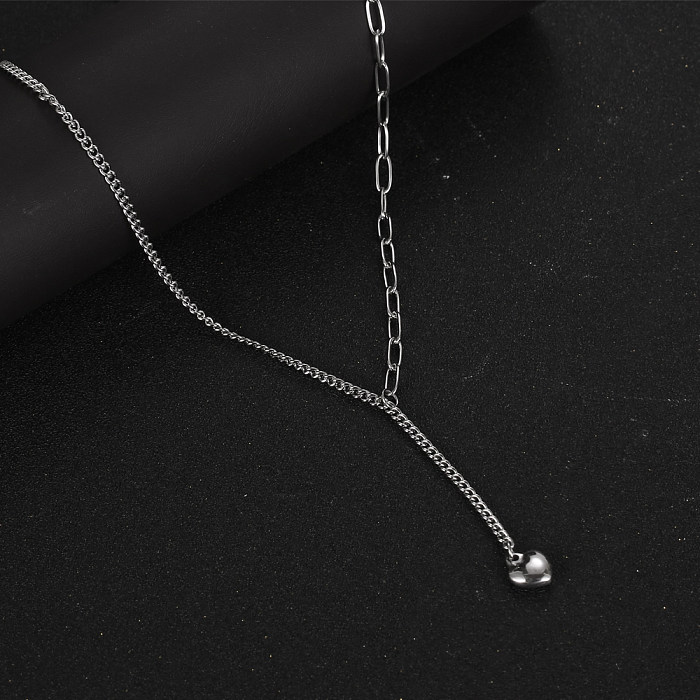 Simple Style Heart Shape Stainless Steel Necklace In Bulk