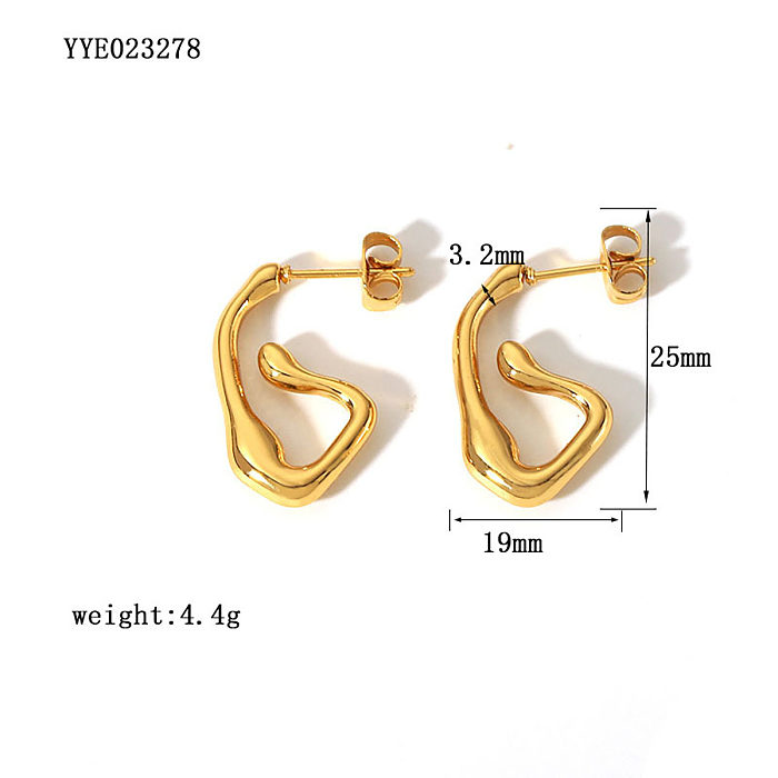 1 Pair Simple Style Leaves Solid Color Plating Stainless Steel  18K Gold Plated Ear Studs