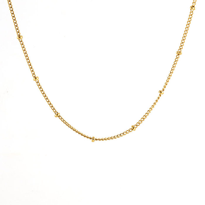 Einfache Halskette mit geometrischer Edelstahlbeschichtung und 18-Karat-Vergoldung
