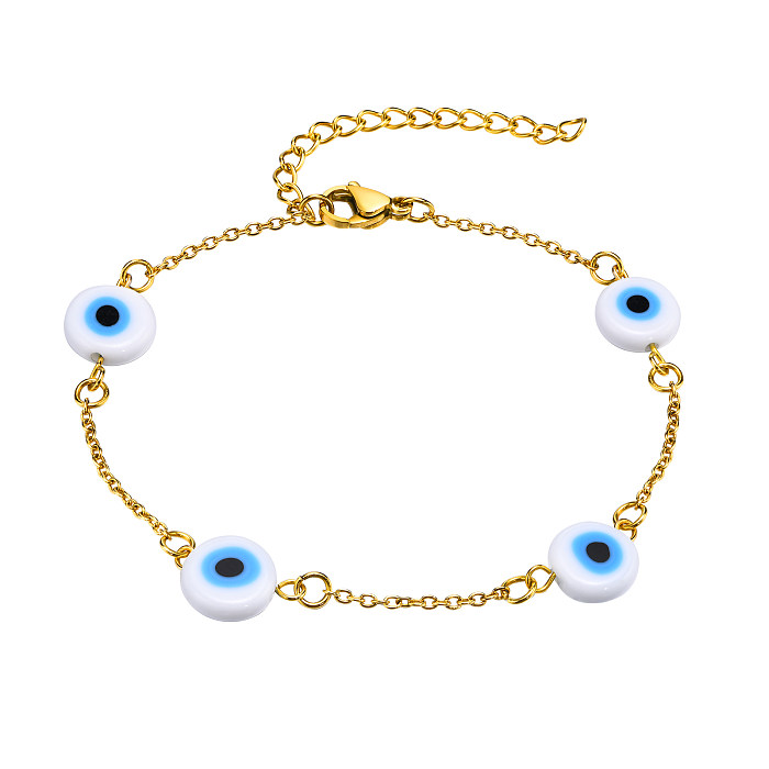 Simple Style Eye Stainless Steel Gold Plated Bracelets