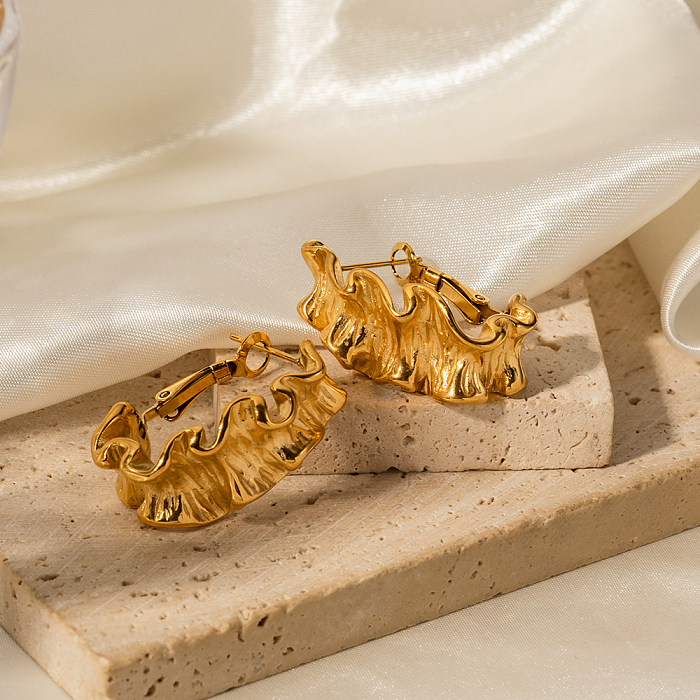 1 Paar IG-Stil-Ohrringe mit geometrischer Beschichtung aus Edelstahl mit 18-Karat-Vergoldung
