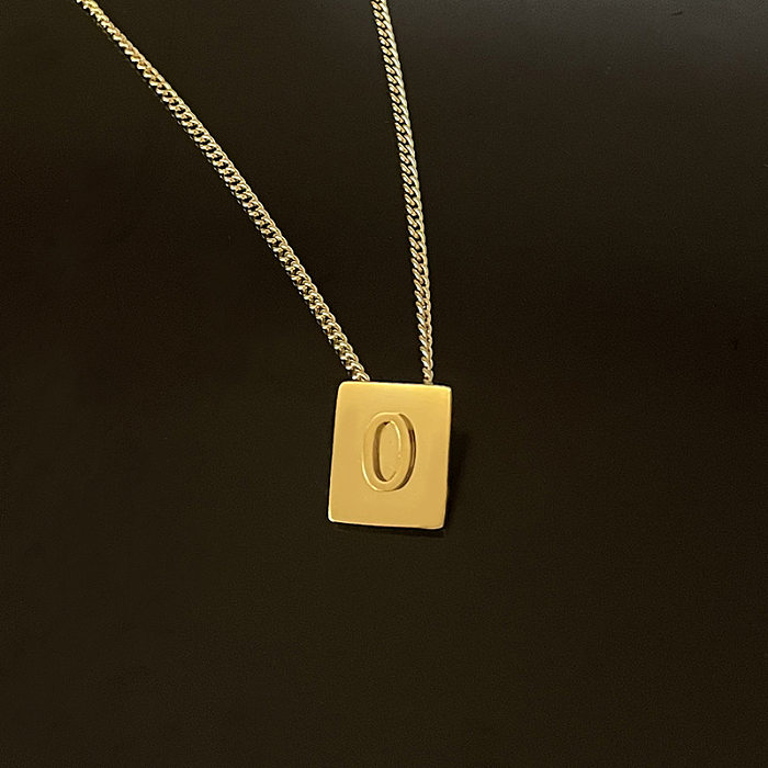 Retro-Buchstaben-Halskette aus Edelstahl mit Überzug aus Edelstahl