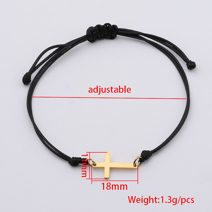 Wholesale Simple Style Cross Titanium Steel Plating Bracelets