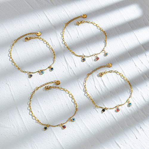 1 Piece Fashion Round Stainless Steel Beaded Bracelets