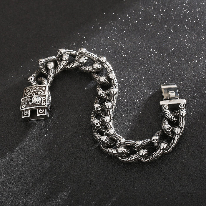 Hip-Hop Skull Stainless Steel Bracelets 1 Piece