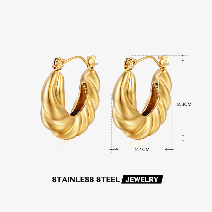 1 Pair Casual Geometric Plating Stainless Steel  18K Gold Plated Earrings