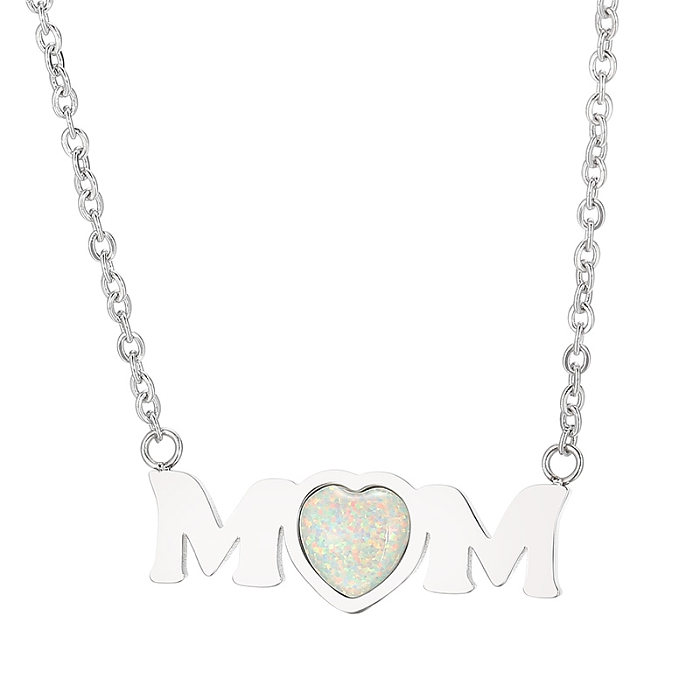 Luxurious MAMA Letter Stainless Steel  Plating 18K Gold Plated Necklace