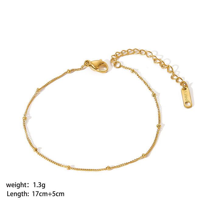IG Style Modern Style Solid Color Stainless Steel Plating 18K Gold Plated Bracelets