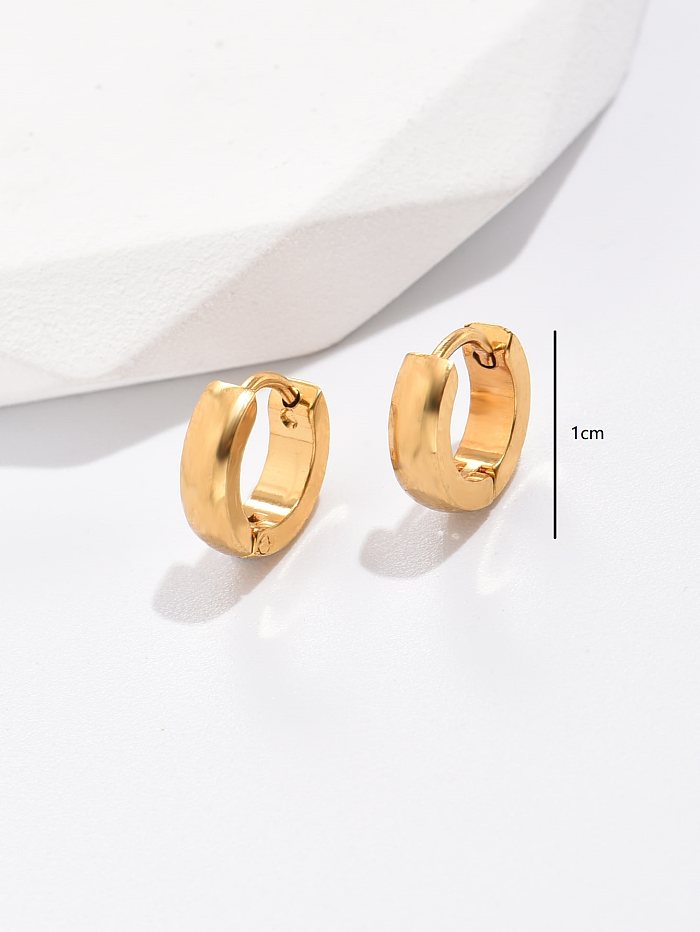 Boucles d'oreilles circulaires 18 carats galvanisées en acier inoxydable créatif à la mode