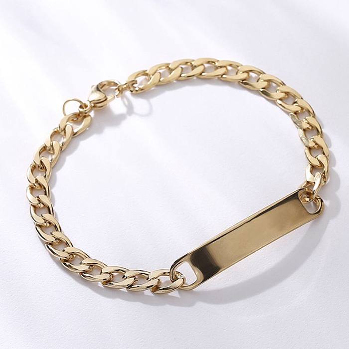 Bracelet en acier inoxydable à chaîne épaisse pliable personnalisé simple à la mode