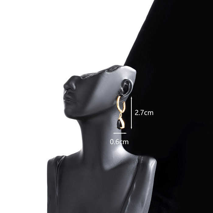 1 Paar glamouröse Wassertropfen-Ohrringe aus Edelstahl mit Zirkoneinlage