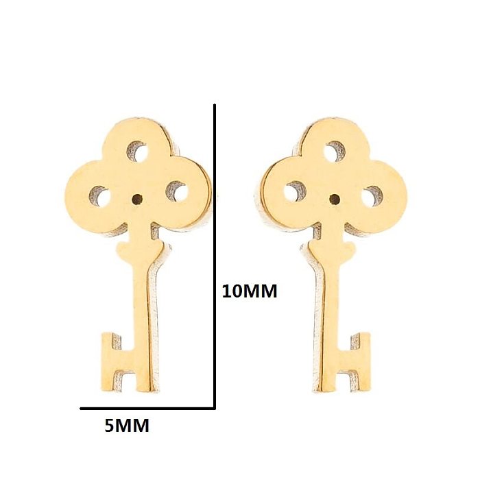 Simple Style Heart Shape Stainless Steel  Plating Ear Studs 1 Pair