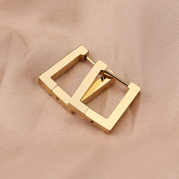 Simple Style Triangle Hexagon Stainless Steel Plating Drop Earrings 1 Pair