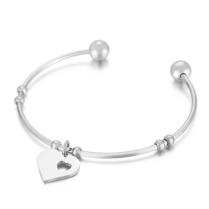 Fashion Sweet Stainless Steel Heart-shaped Bracelet Simple
