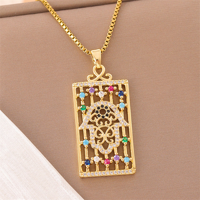 Retro Lady Roman Style Snake Bee Butterfly Stainless Steel  Stainless Steel Enamel Plating Inlay Zircon 18K Gold Plated Pendant Necklace