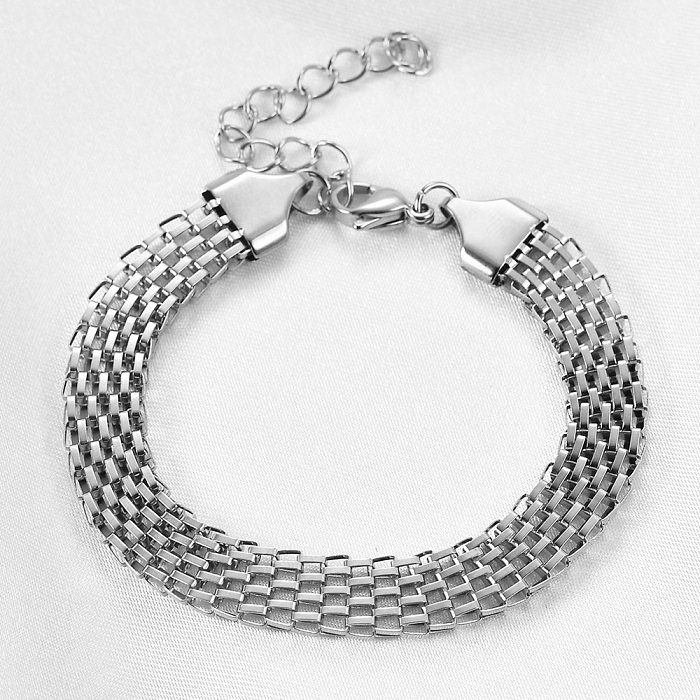 Retro Geometric Solid Color Titanium Steel Bracelets 1 Piece