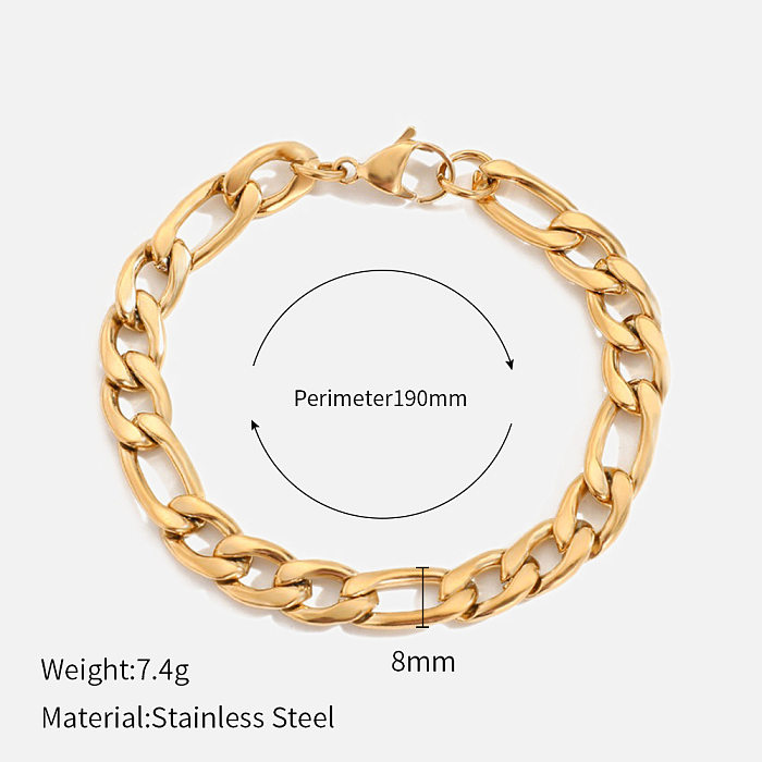 Fashion Geometric Stainless Steel Gold Plated Bracelets