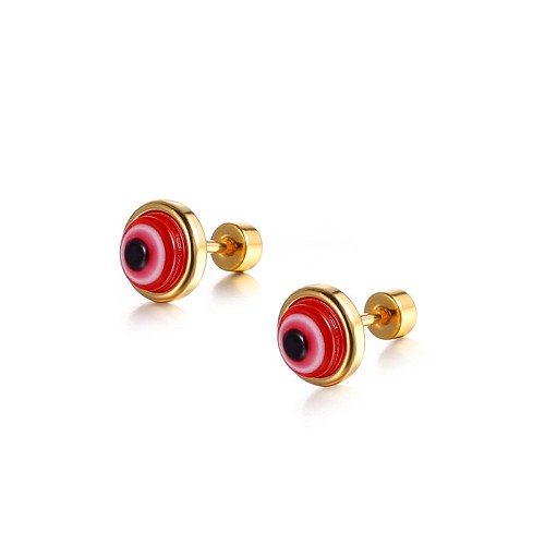 New Simple Personality Stainless Steel Earrings Eyes Earrings Single