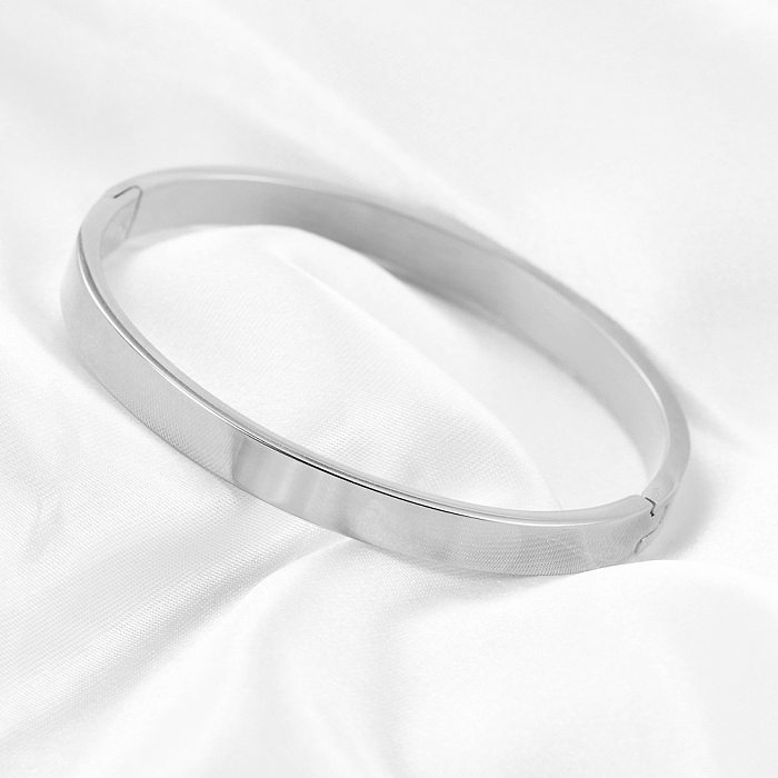 Wholesale Simple Style Solid Color Stainless Steel Polishing Bangle